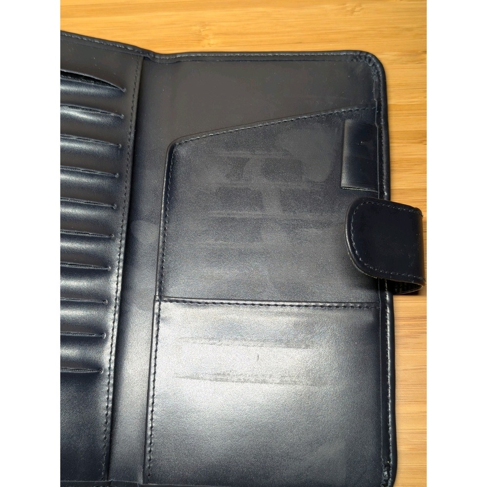 Ralph Lauren Folio Wallet Navy Blue Snap Closure Card Holder - Picture 4 of 9